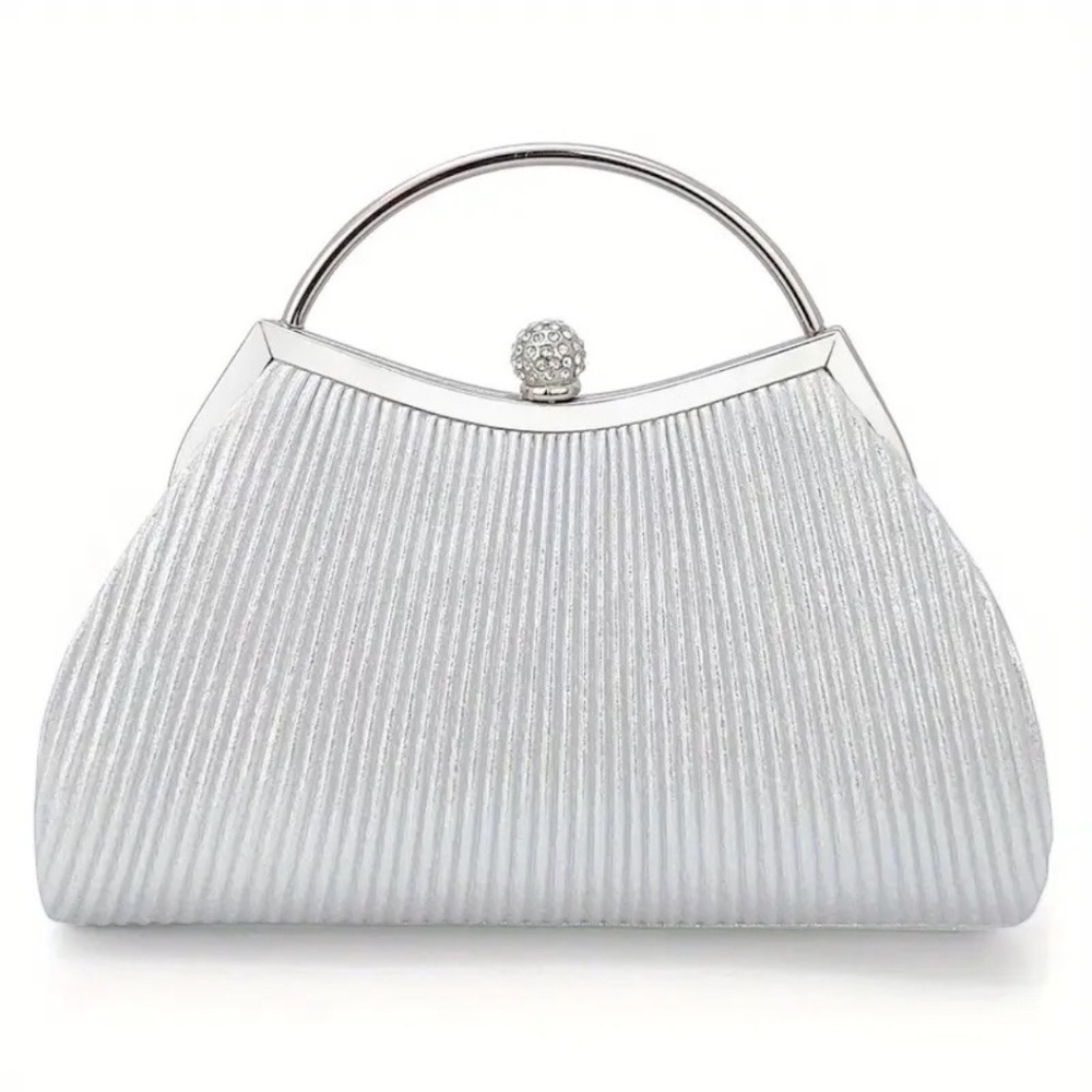 Glamorous Evening Handbag Silvery